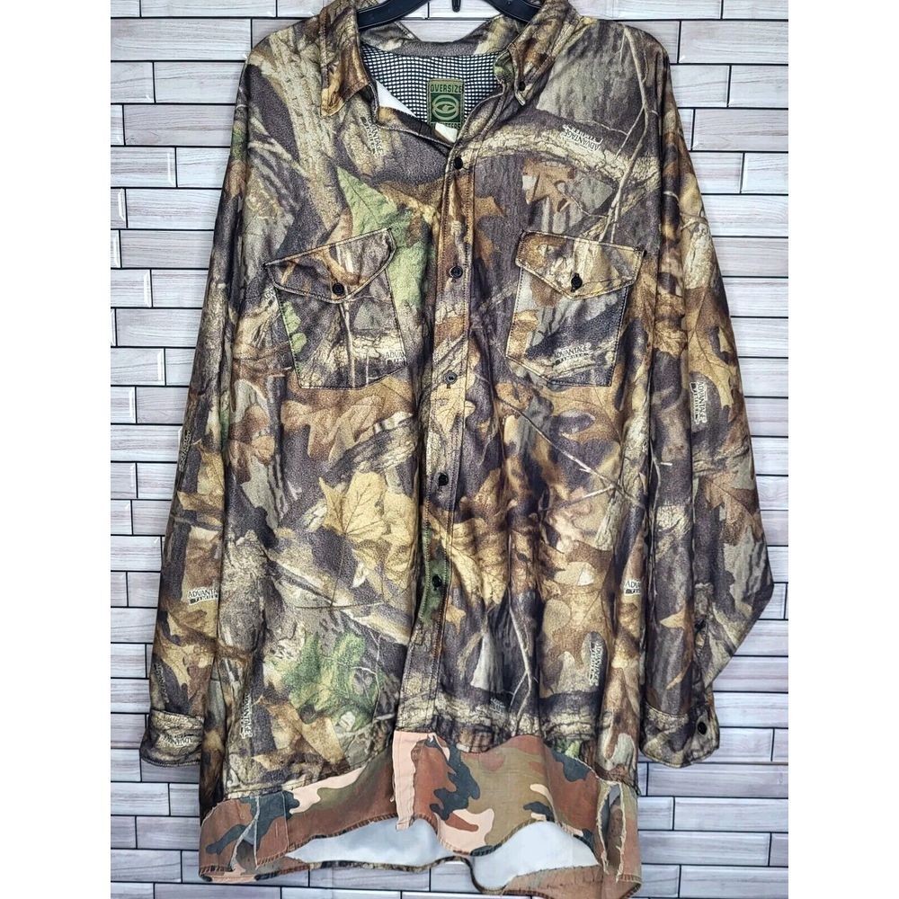 Vintage Oversize Outfitters Camouflage Print Mens 3X Hunting‎ Shirt *Customized*